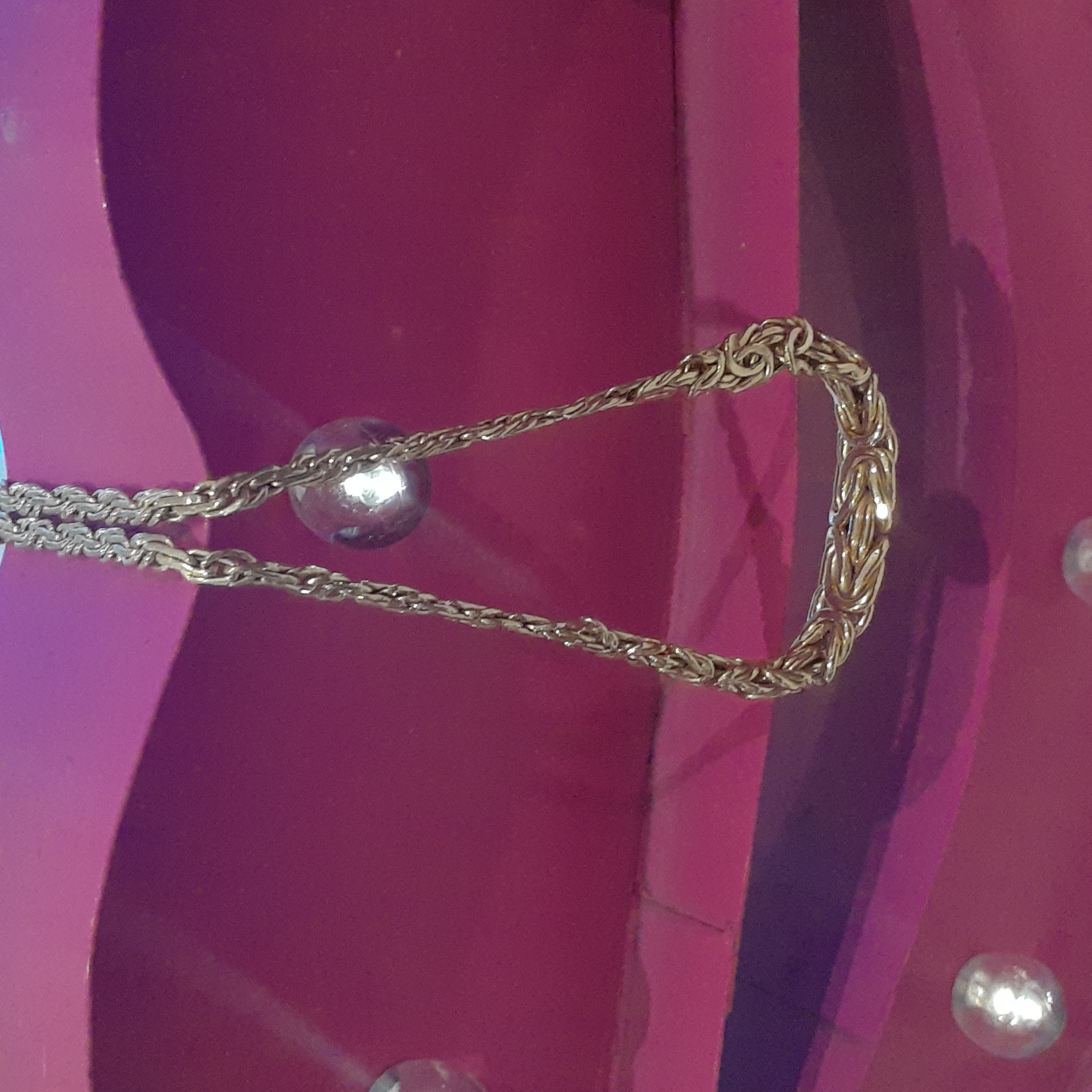 14k Solid Gold Byzantine Necklace Stamped 14k Italy